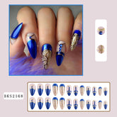 Royal Gold Foil Long Nail Tips