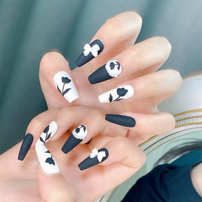 Chic Handmade Tulip Fall Nails, Trendy and Versatile Student-Friendly Nail Patches