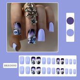 Purple Marble Ombre Nail Tips