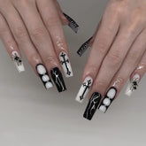 Black and White Zebra Print Star-Cut Press-On Nails