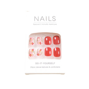 Cheerful Hand-Painted Christmas Fruit False Nails