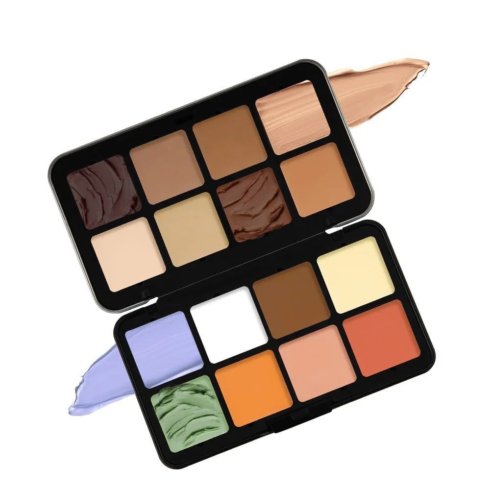 16-Color Metal Box Concealer & Contour Palette - Matte Finish