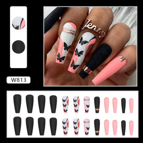 Cute and Cool Halloween/Christmas Fall Nails: 24-Piece Set