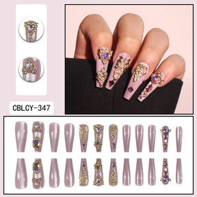 24-Piece Cat Eye Nail Tips, Handcrafted, INS Style