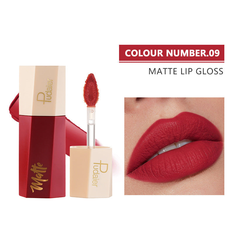 14-Color Matte Lip Lacquer - Non-Transfer, Long-Lasting, Velvety Finish