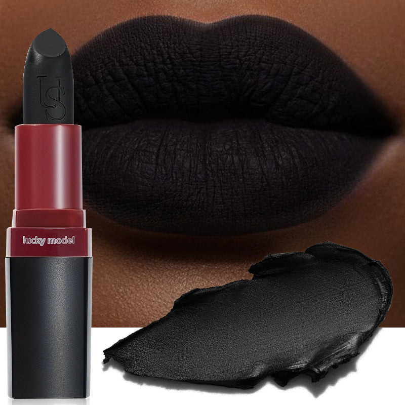 Waterproof Long-Lasting Black Matte Lipstick for Halloween