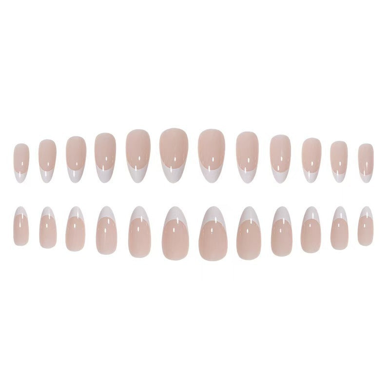 White French Almond Minimalist Nail Wraps for Fall Nails