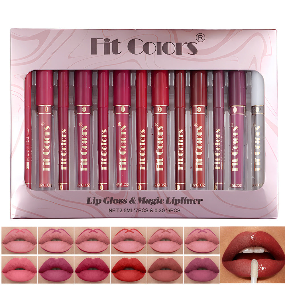 6+7 Lip Liner and Lip Gloss Set - Matte