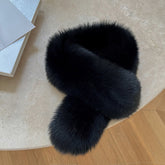 Winter Fox Fur Scarf with Real Rabbit Fur Lining