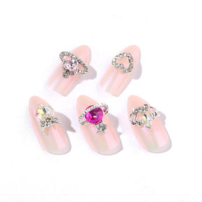 New Arrival Shimmer Heart Decorative Nail Tips