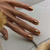 Chic Sweet Girl Luxury Gold Plated Square Press-On Nails TA-24