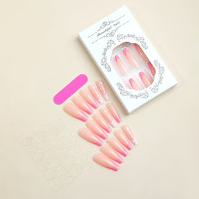 Pink French Tip Detachable Water Pipe Nails