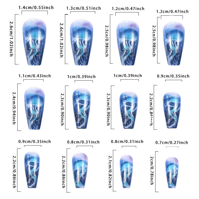 Blue Jellyfish INS Style Nail Tips