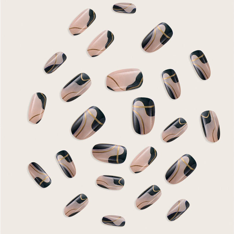 Elegant Green Almond Shape Removable Nail Wraps for Fall Nails