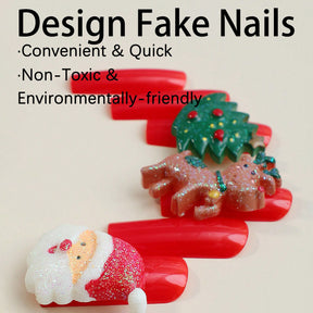 XXXL Santa Claus Themed Cartoon Resin Nail Tips for Christmas