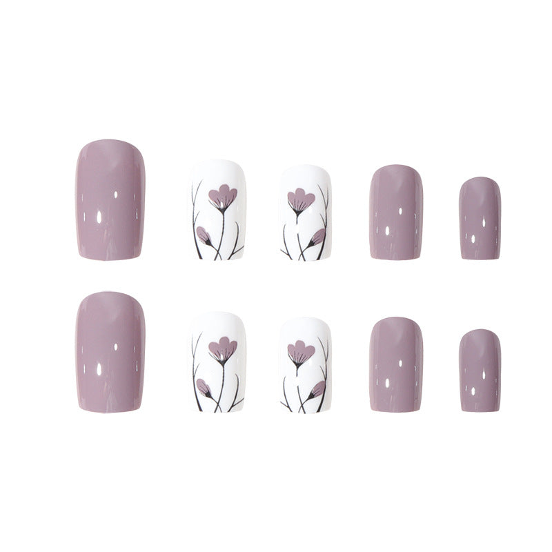 Pink Lilac Flower Nail Wraps, Removable Sweet Style