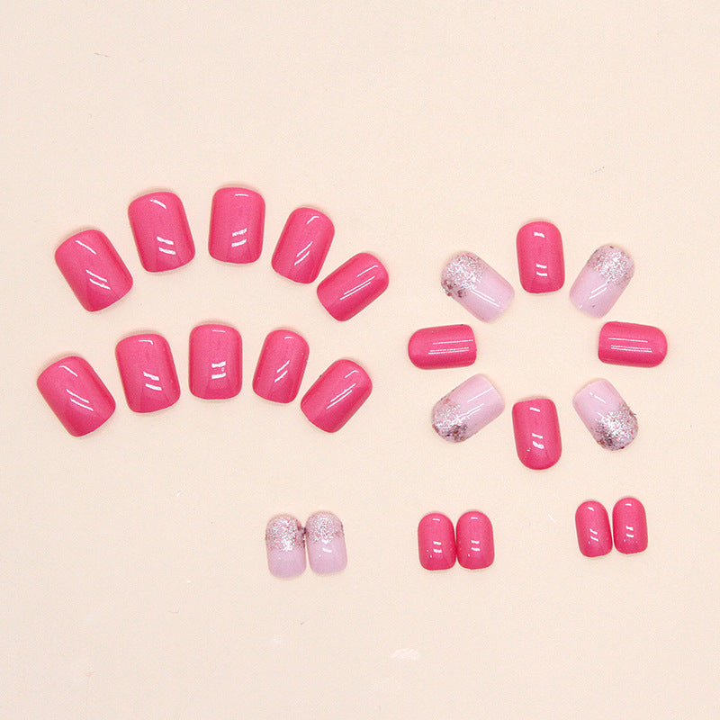 24-Piece Barbie Pink Solid Sweet Fall Nails