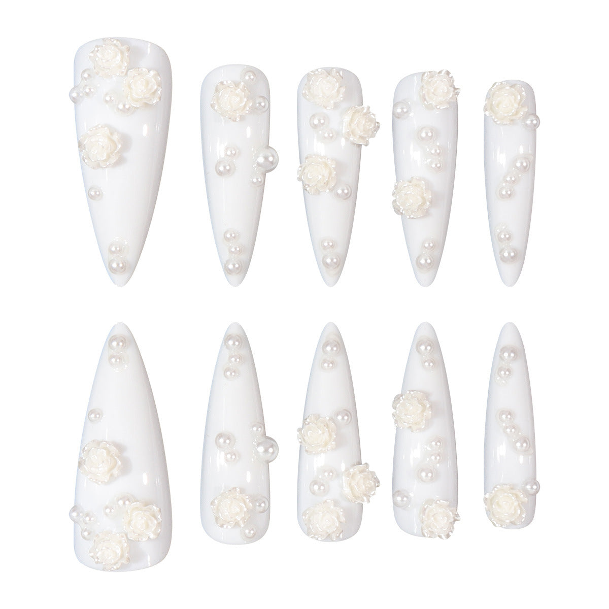 Best-Selling Solid Color Rhinestone Nail Tips, Detachable