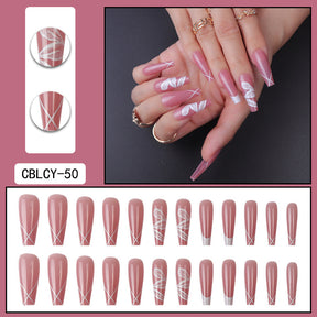 Detachable Long Nail Tips for Elegant Manicures