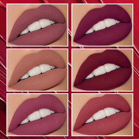 6-Color Matte Lipstick Set - Long-Lasting