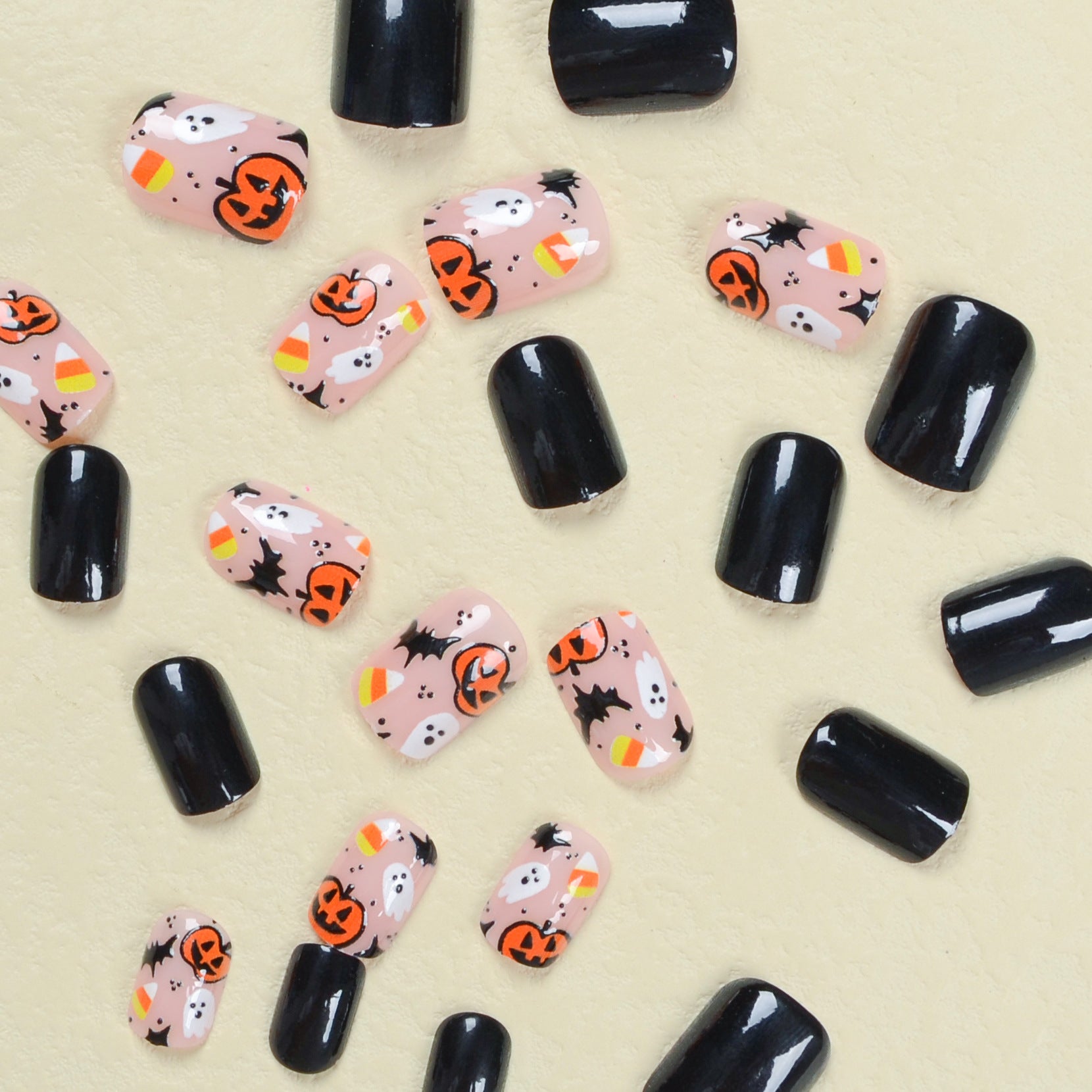 Pumpkin and Bat Halloween Nails, Stylish and Spooky