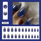 Almond Shiny Galaxy Blue Nail Stickers