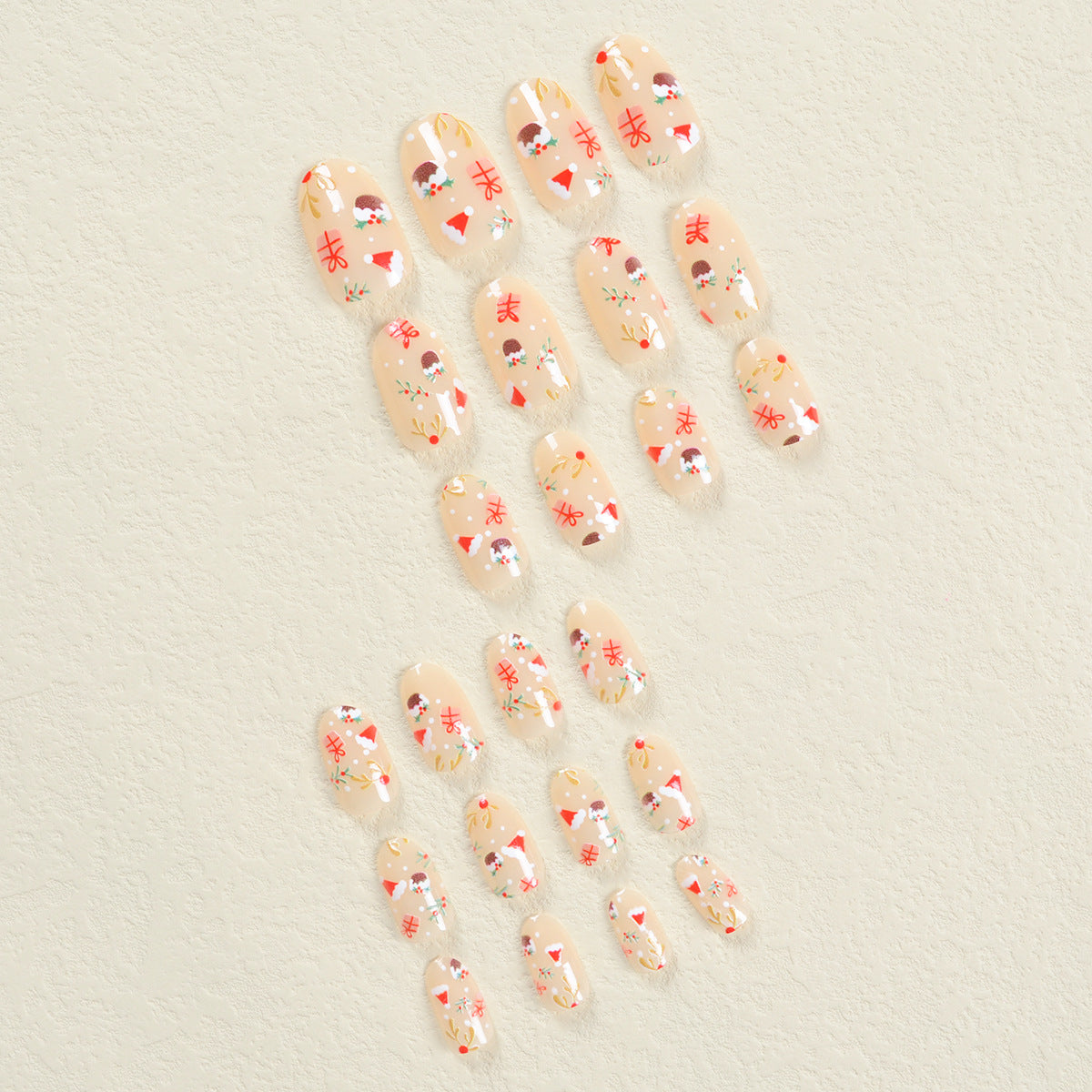 Christmas Red Cap and Reindeer Nails, Festive Gift