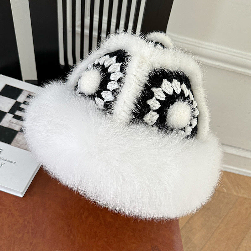 Winter Mink & Fox Fur Lion Hat - Warm & Stylish