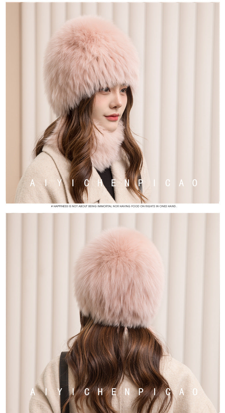 Cute Fox Fur Ear Flap Hat - Winter Warmth