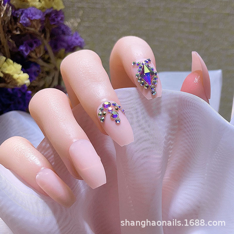 Translucent Pink Gold-Edged Nail Stickers for Sweet Look