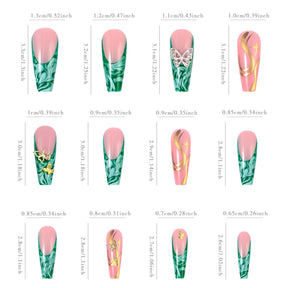 3D Butterfly Marble Nail Tips