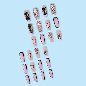 Removable Long Novelty Comic Style Nail Art Extensions (24 Pcs)