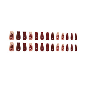 Chinese Style Snake Fall Nails 24 Pieces