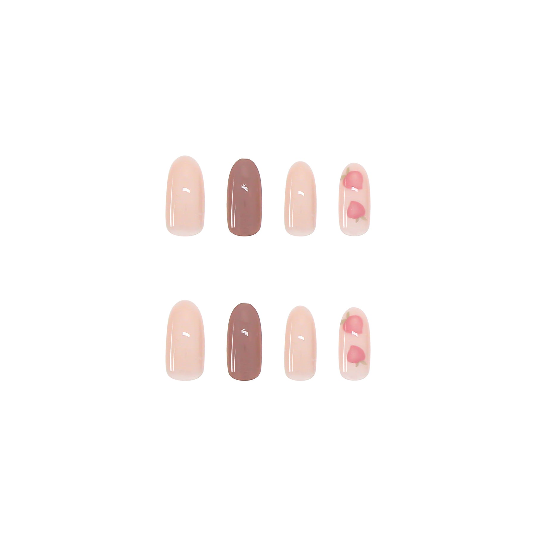 Detachable Peach Nail Tips for Fresh Look