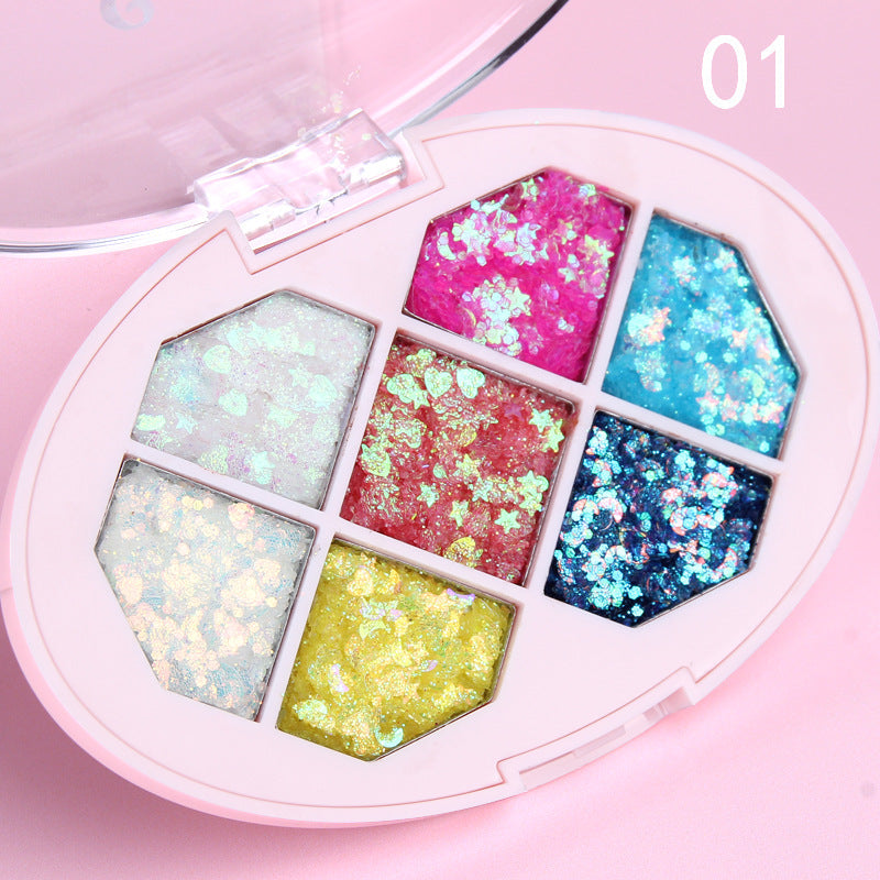 7-Color Glitter Eyeshadow Palette