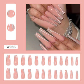 Ballet T-Shape Press-On Fall Nails - European and American Style (24PCS)