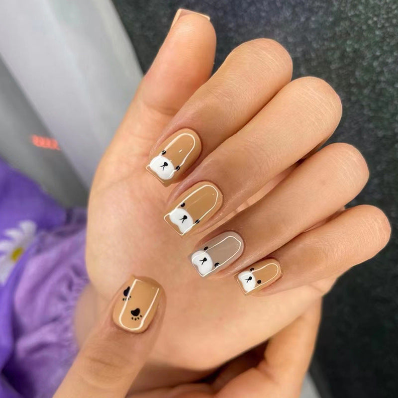 Cute Bear Paw Print Nail Stickers for Kids