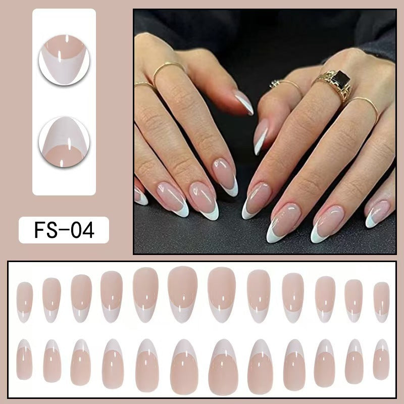 White French Almond Minimalist Nail Wraps for Fall Nails