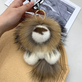 Cute Mink Fur Lion Keychain - Simba Car Charm