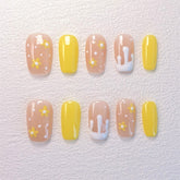 Chic Handmade Simple Hand-Painted Fall Nails, Trendy and Versatile Student-Friendly Nail Patches