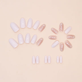 Removable Butterfly Oval Nails for European and American Style