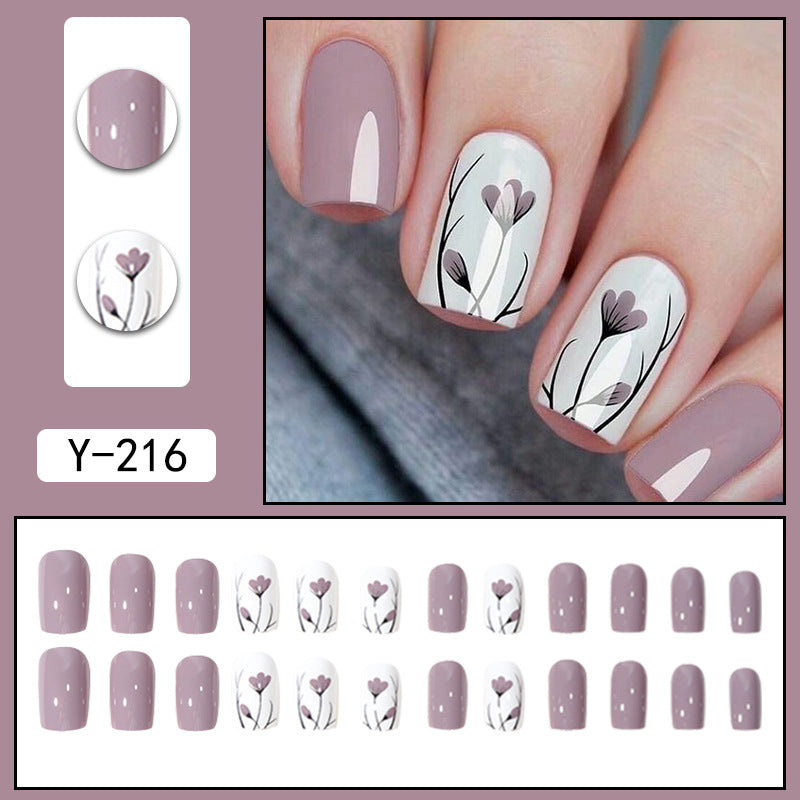 Pink Lilac Flower Nail Wraps, Removable Sweet Style