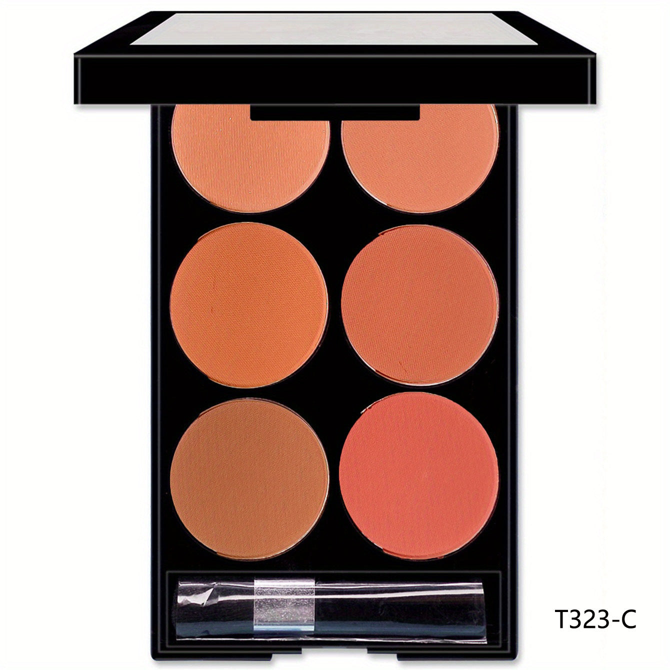 6-Color Cheek & Contour Palette - Fine Texture, Glow & Matte