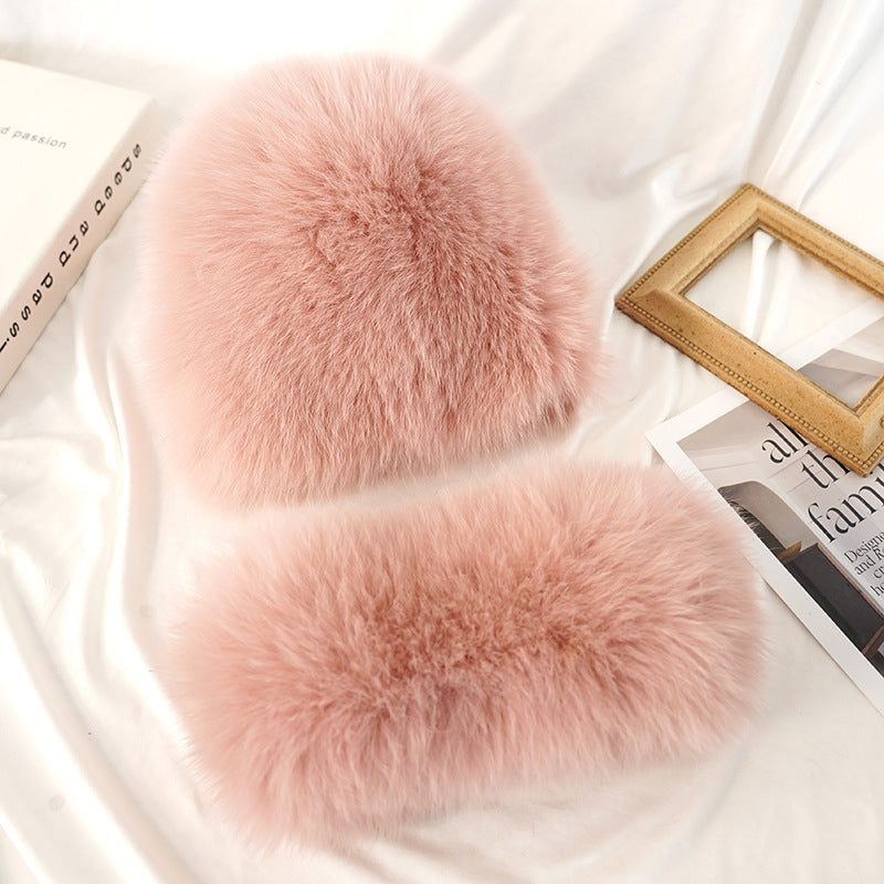 Cute Fox Fur Ear Flap Hat - Winter Warmth