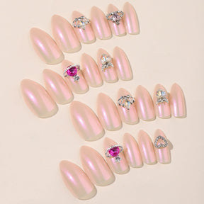 New Arrival Shimmer Heart Decorative Nail Tips