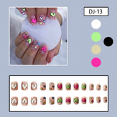 Back-to-School Medium Almond Matte Nail Tips with Crayon Designs