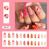 Cute Fruit Drop-Shaped Fall Nails 24 Pieces