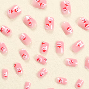 Cute Santa Claus Christmas Nails, Removable and Reusable