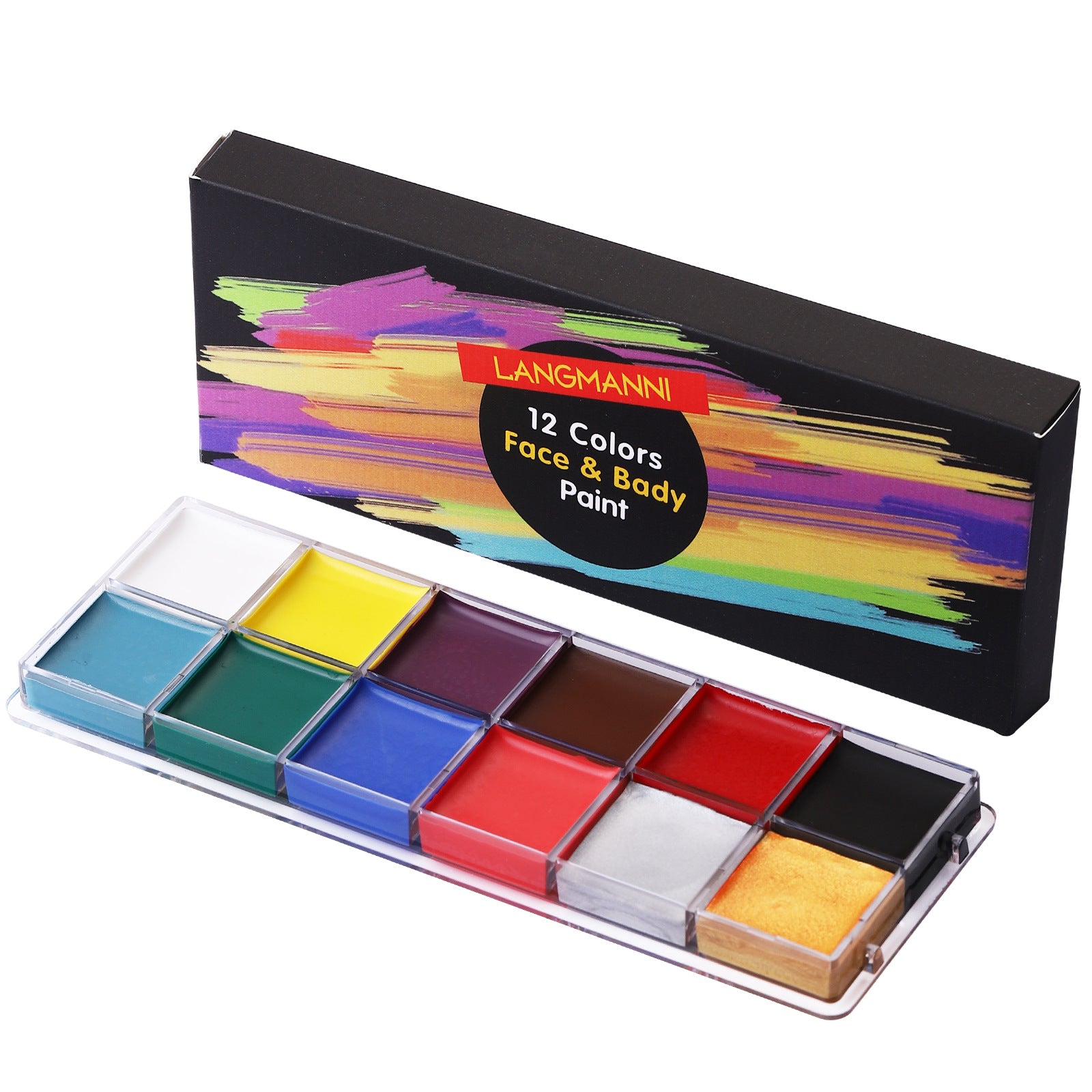 12-Color Halloween Face Paint Set