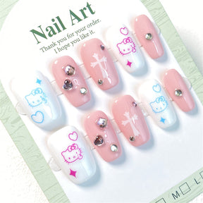 Chic Handmade KITTY Sparkle Fall Nails, Trendy and Versatile Nail Patches